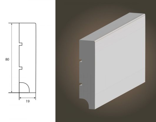 MDF grīdlīste - classic 19 R1