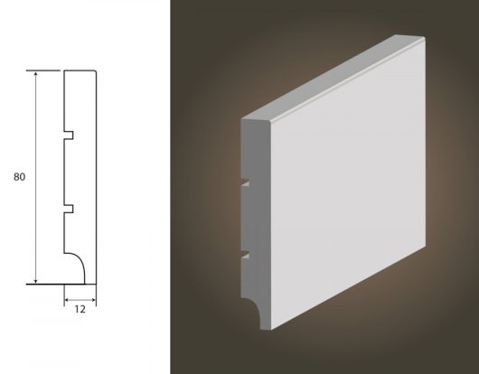 MDF skirting board - slim 80